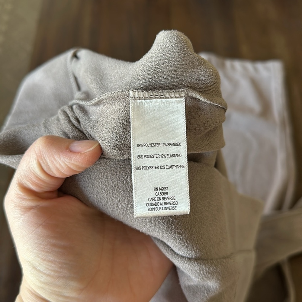 Simply Noelle woman’s suede pants taupe  gray color L/XL - Picture 4 of 5